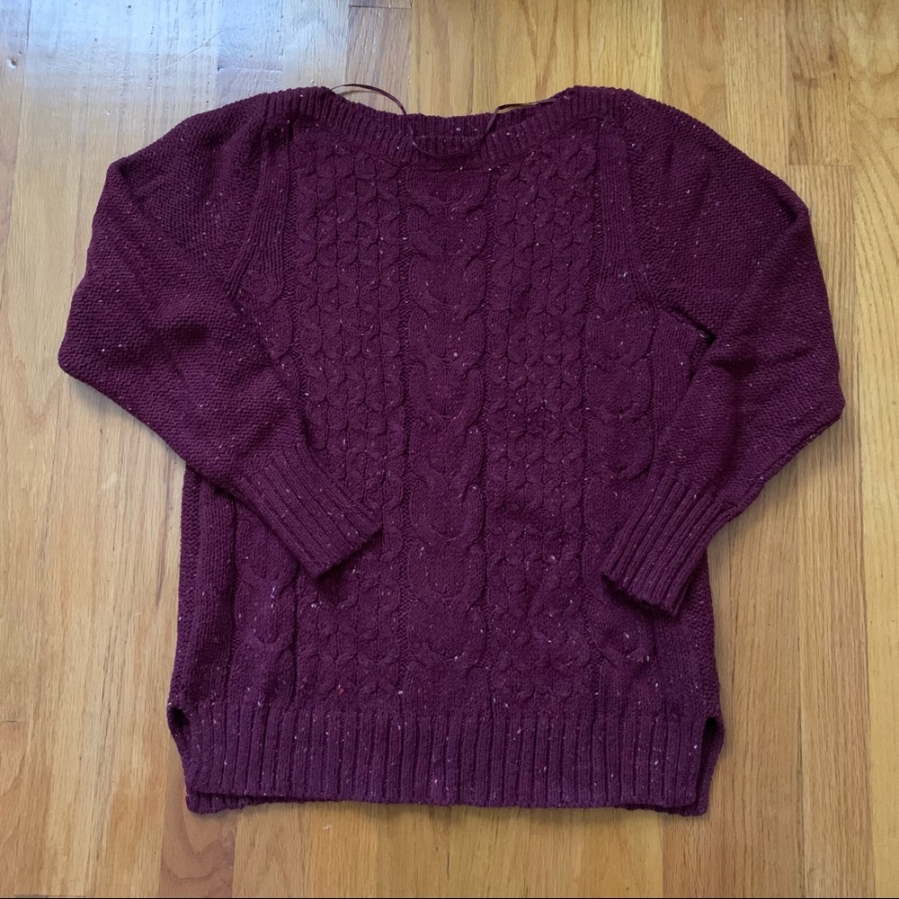 St. John’s Bay Burgundy Cable Knit Sweater